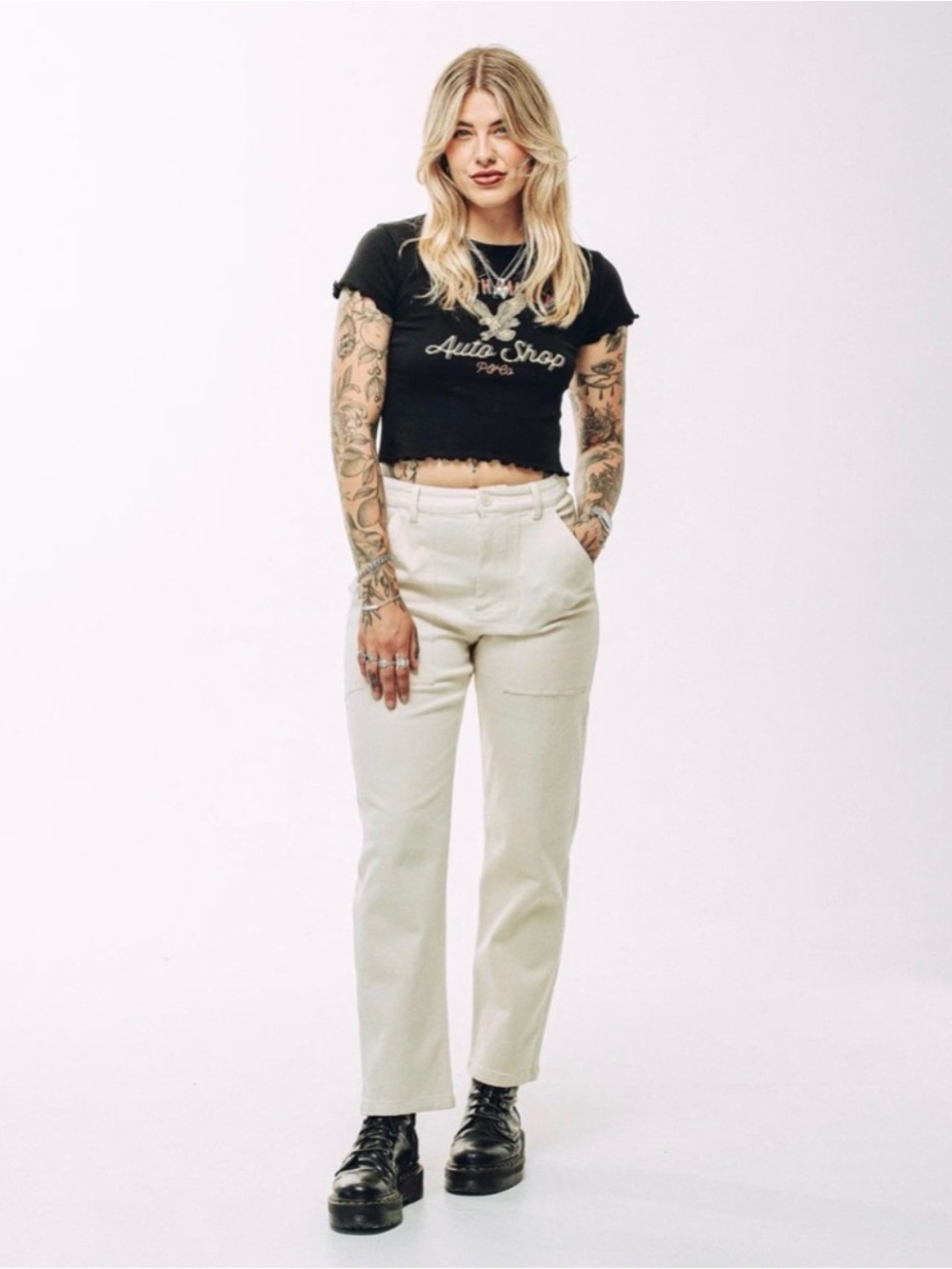 P&Co 304 Service Fatigue Pants in Ecru